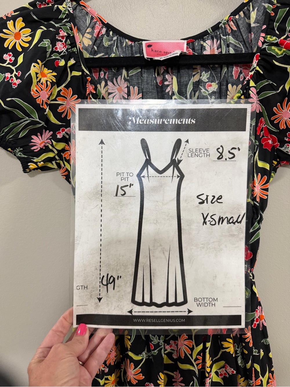 Kate Spade Rooftop Garden Black Floral Riviera Dress. Puff Sleeves. Size XS - Picture 9 of 9